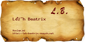 Léh Beatrix névjegykártya